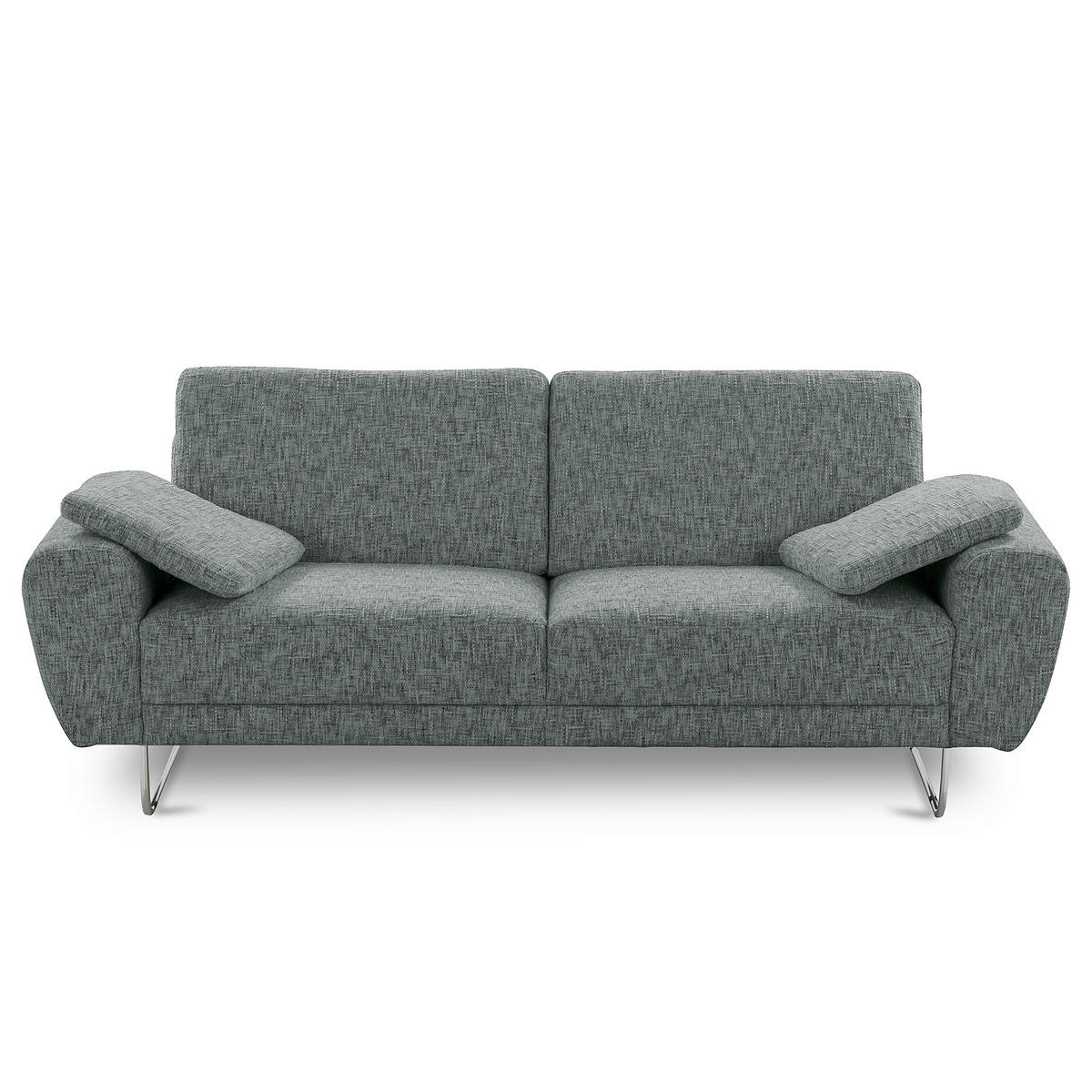 3-SITZER-SOFA SPRING in Webstoff Anthrazit Modern  - Chromfarben/Anthrazit, Design, Textil/Metall (187/85/92cm) - Livetastic