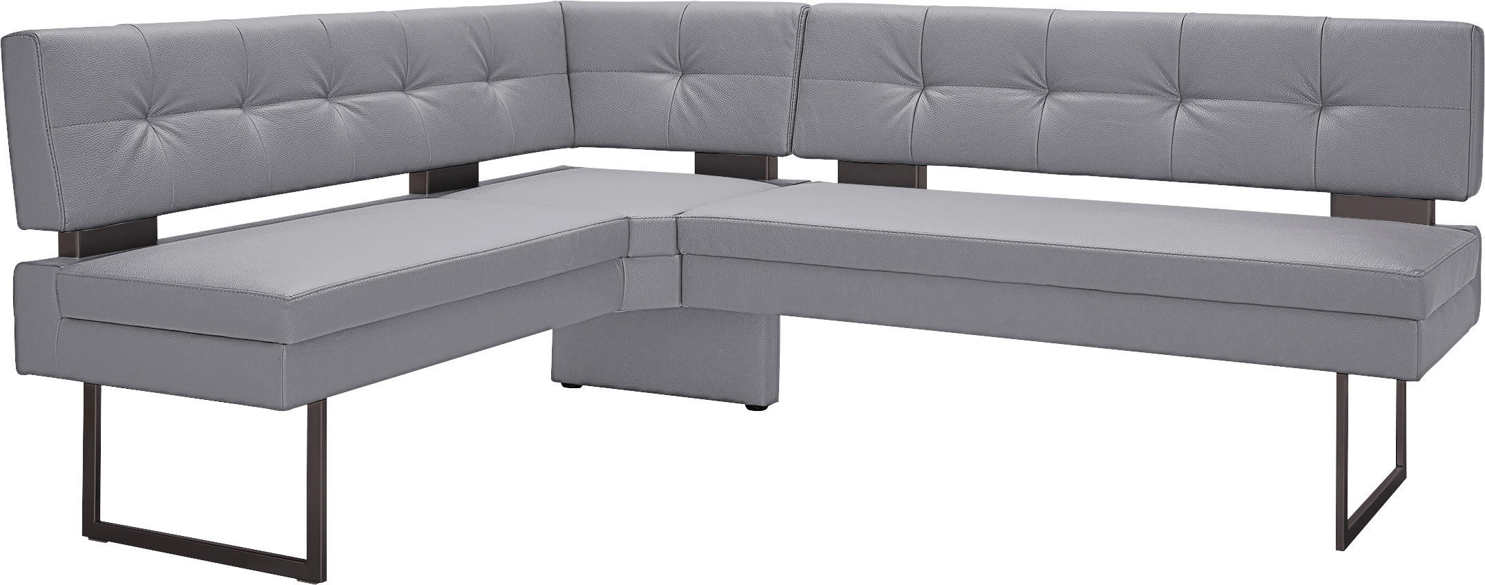 ECKBANK 158/200 cm Mikrofaser Graublau   - Graublau/Schwarz, Design, Textil/Metall (158/200cm) - Dieter Knoll