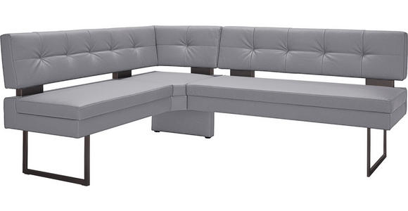ECKBANK 158/200 cm Mikrofaser Graublau - Graublau/Schwarz, Design, Textil/Metall (158/200cm) - Dieter Knoll