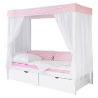 HIMMELBETT 90/200 cm  in Rosa, Weiß  - Weiß/Rosa, MODERN, Holz (90/200cm) - MID.YOU