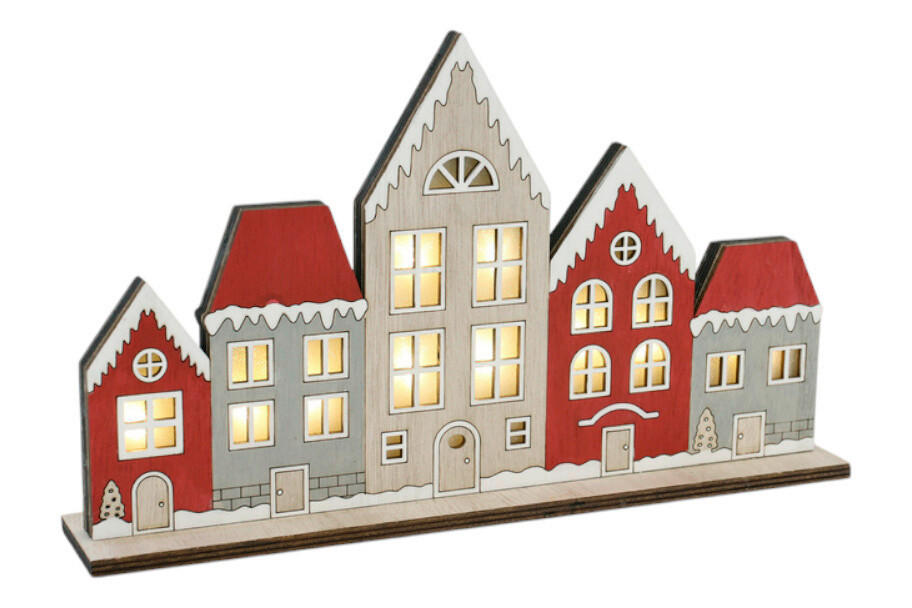 DEKOHÄUSCHEN - Rot, LIFESTYLE, Holzwerkstoff (30/18/5cm) - X-Mas
