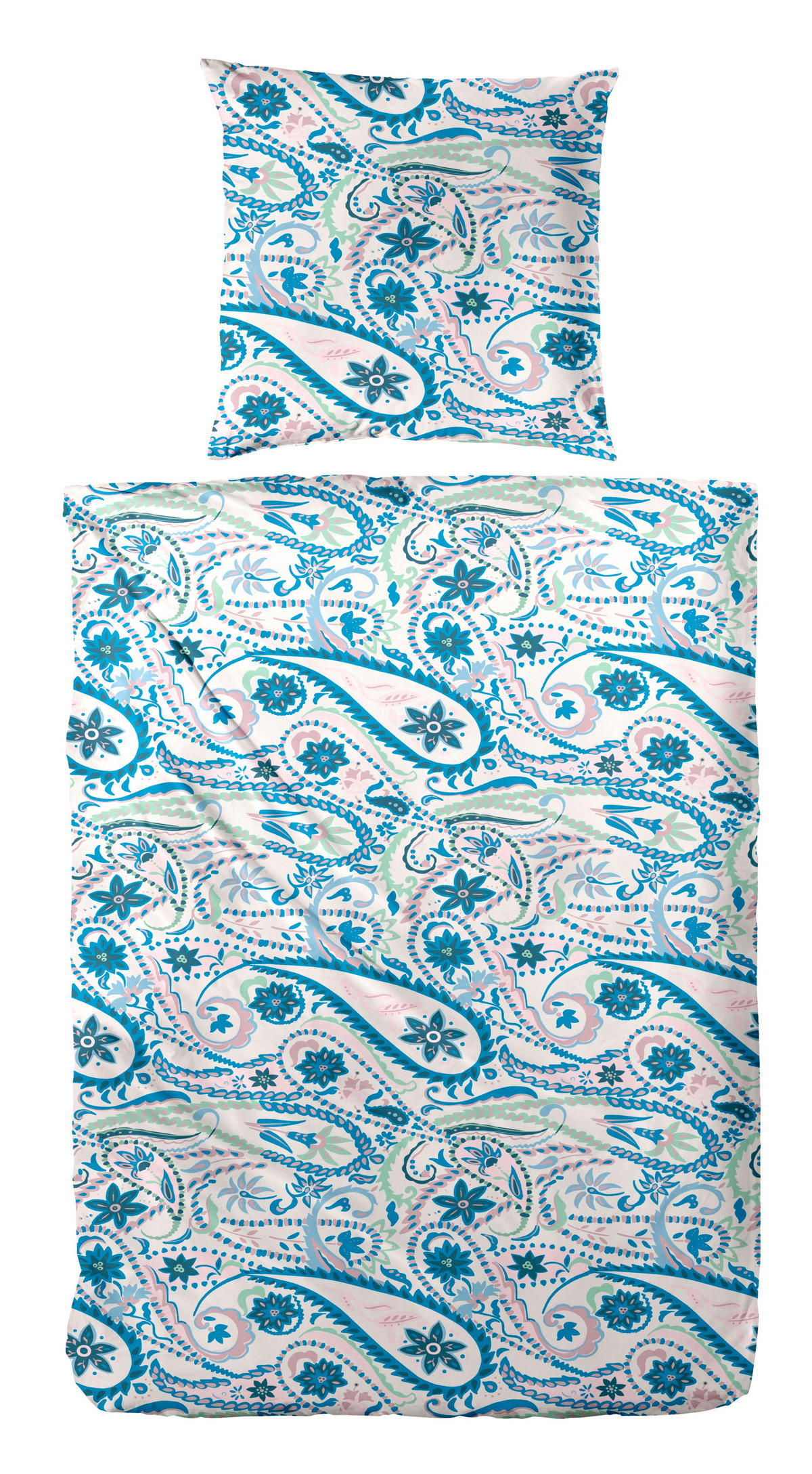 BETTWÄSCHE Makosatin 135/200 cm  - Blau, Basics, Textil (135/200cm)