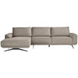 ECKSOFA in Webstoff Beige  - Beige/Schwarz, Design, Textil/Metall (172/320cm) - Valnatura