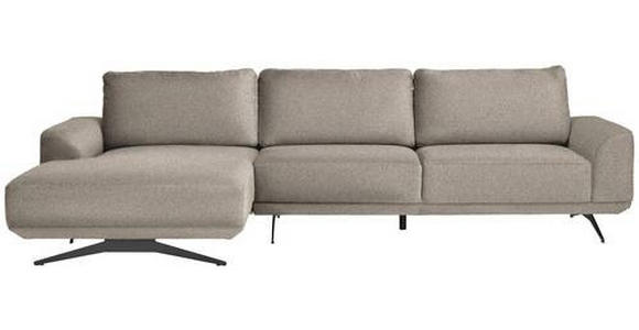 ECKSOFA in Webstoff Beige  - Beige/Schwarz, Design, Textil/Metall (172/320cm) - Valnatura