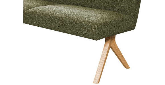 ECKBANK 238/172 cm Webstoff Grün Eiche vollmassiv   - Eichefarben/Grün, KONVENTIONELL, Holz/Textil (238/172cm) - Linea Natura