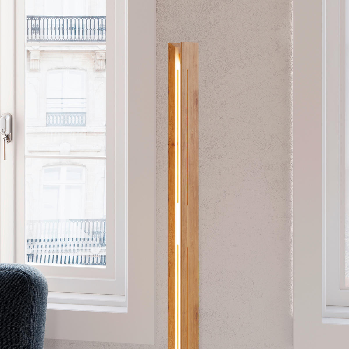 LED-STEHLEUCHTE 21/150/21 cm    - Schwarz, Design, Holz/Metall (21/150/21cm)