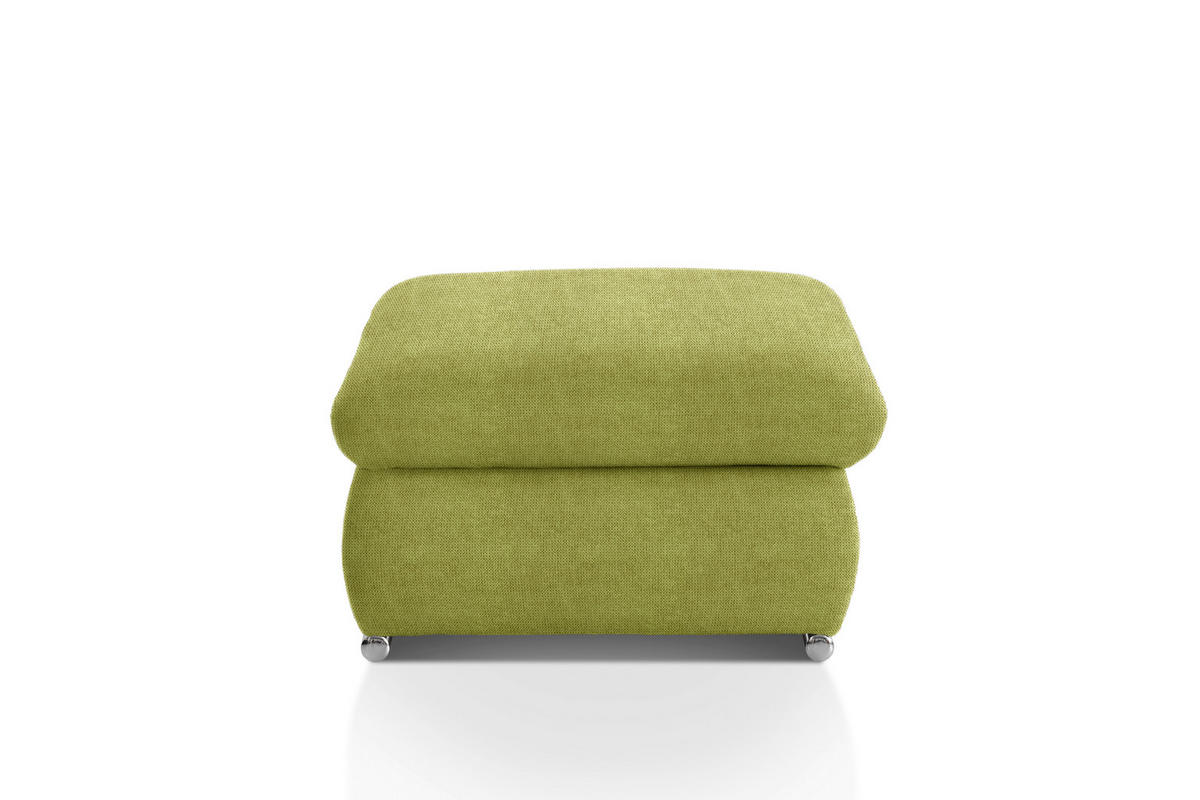 HOCKER in Textil Grün  - Chromfarben/Grün, Design, Textil/Metall (101/45/74cm) - Livetastic