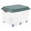BOX MIT DECKEL ROLLER 6  - Transparent/Grün, Basics, Kunststoff (59,5/40/37cm) - Rotho
