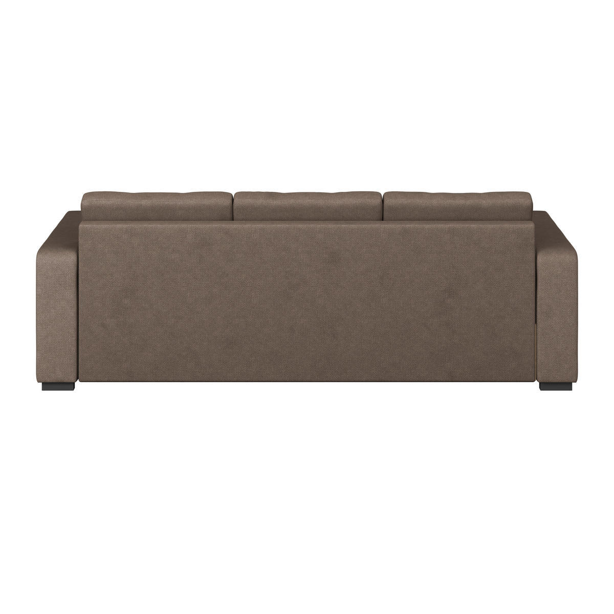 ECKSOFA TURIN Dunkelbraun Mikrofaser, Struktur Rückenkissen, Bettkasten  - Dunkelbraun/Schwarz, Trend, Textil/Metall (239/160cm) - MID.YOU