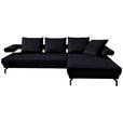 ECKSOFA  in Mikrofaser Schwarz  305/224 cm  - Schwarz, Design, Textil/Metall (305/224cm) - Dieter Knoll