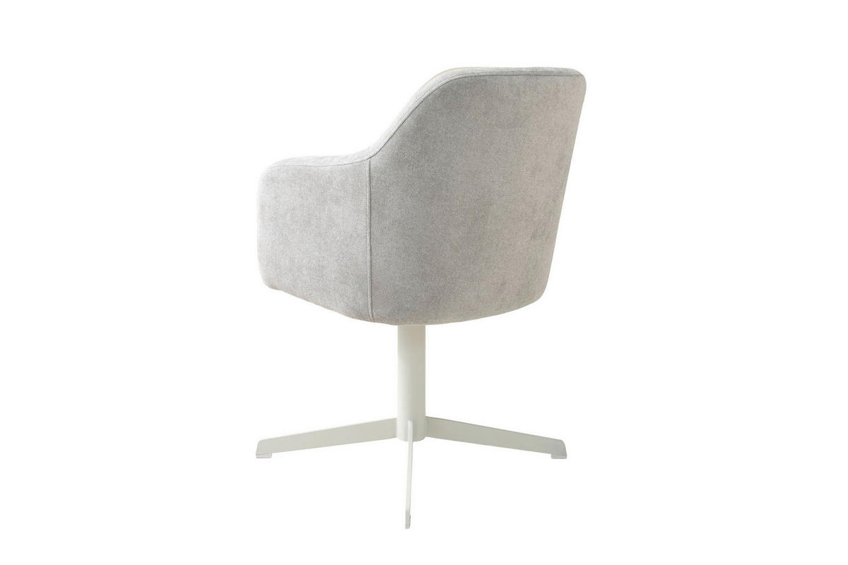 ARMLEHNSTUHL  Sitzfläche 360° drehbar Webstoff  Greige  - Greige/Seidengrau, Modern, Textil/Metall (59/86/63cm) - Schöner Wohnen