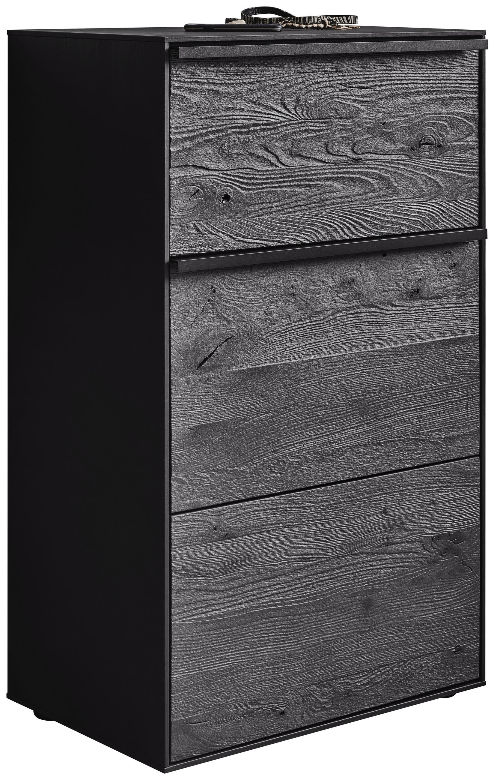 SCHUHSCHRANK LENYA GARDEROBEN  in 60/98/39 cm  - Anthrazit/Schwarz, Design, Holz/Metall (60/98/39cm) - Johann Jakob
