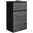 SCHUHSCHRANK 60/98/39 cm  - Anthrazit/Schwarz, Design, Holz/Metall (60/98/39cm) - Johann Jakob