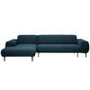 ECKSOFA in Chenille Blau  - Blau/Schwarz, Design, Textil/Metall (167/311cm) - Xora