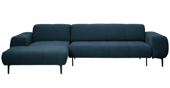 ECKSOFA  in Chenille Blau  167/311 cm  - Blau/Schwarz, Design, Textil/Metall (167/311cm) - Xora