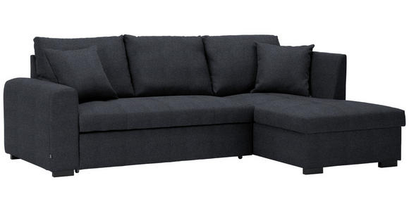 ECKSOFA inkl.Funktionen Dunkelgrau Webstoff  - Dunkelgrau/Schwarz, Design, Kunststoff/Textil (238/158cm) - Xora