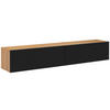 LOWBOARD 180/30/33 cm  - Schwarz Hochglanz/Naturfarben, Design, Holz/Holzwerkstoff (180/30/33cm) - MID.YOU