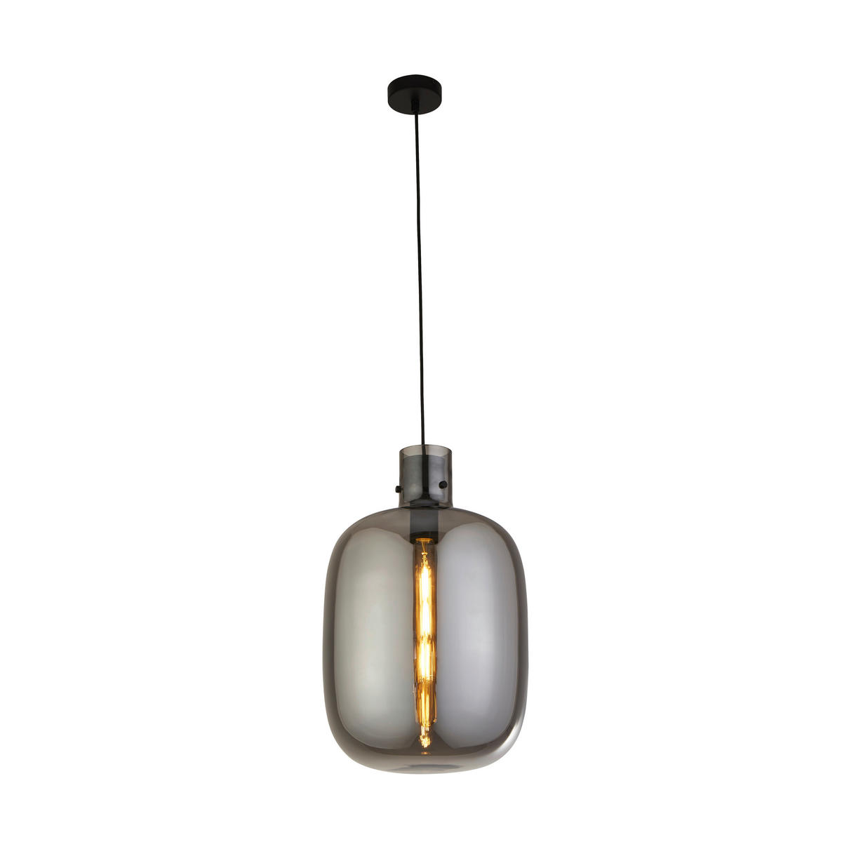 HÄNGLAMPA Barrel 30/127 cm  - svart, Design, metall/glas (30/127cm)