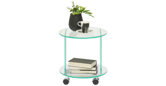 BEISTELLTISCH in Glas 40/40/40 cm  - Klar, Design, Glas/Kunststoff (40/40/40cm) - Xora