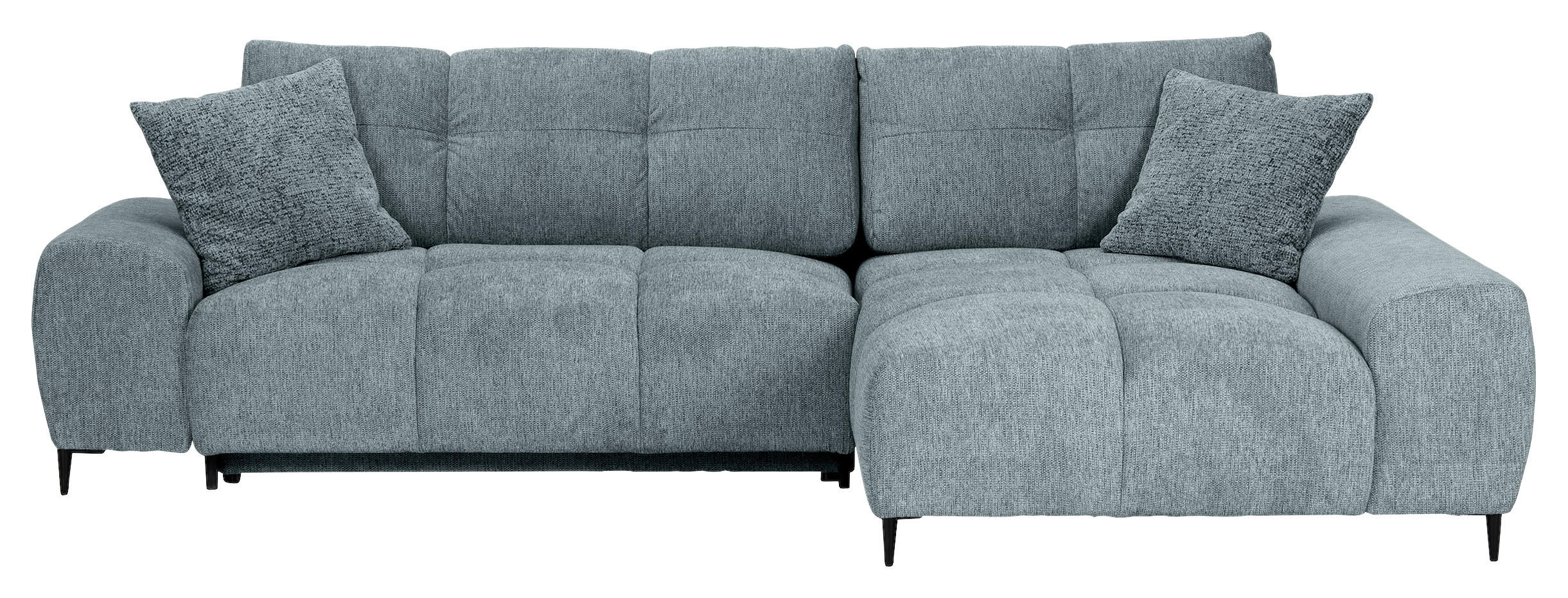 ECKSOFA Dunkelgrau Flachgewebe  - Dunkelgrau/Schwarz, KONVENTIONELL, Textil/Metall (295/180cm) - Carryhome
