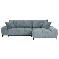ECKSOFA Dunkelgrau Flachgewebe  - Dunkelgrau/Schwarz, KONVENTIONELL, Textil/Metall (295/180cm) - Carryhome