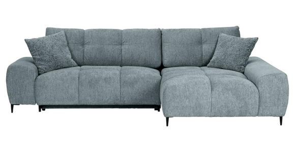 ECKSOFA  in Flachgewebe Dunkelgrau  - Dunkelgrau/Schwarz, KONVENTIONELL, Textil/Metall (295/180cm) - Carryhome