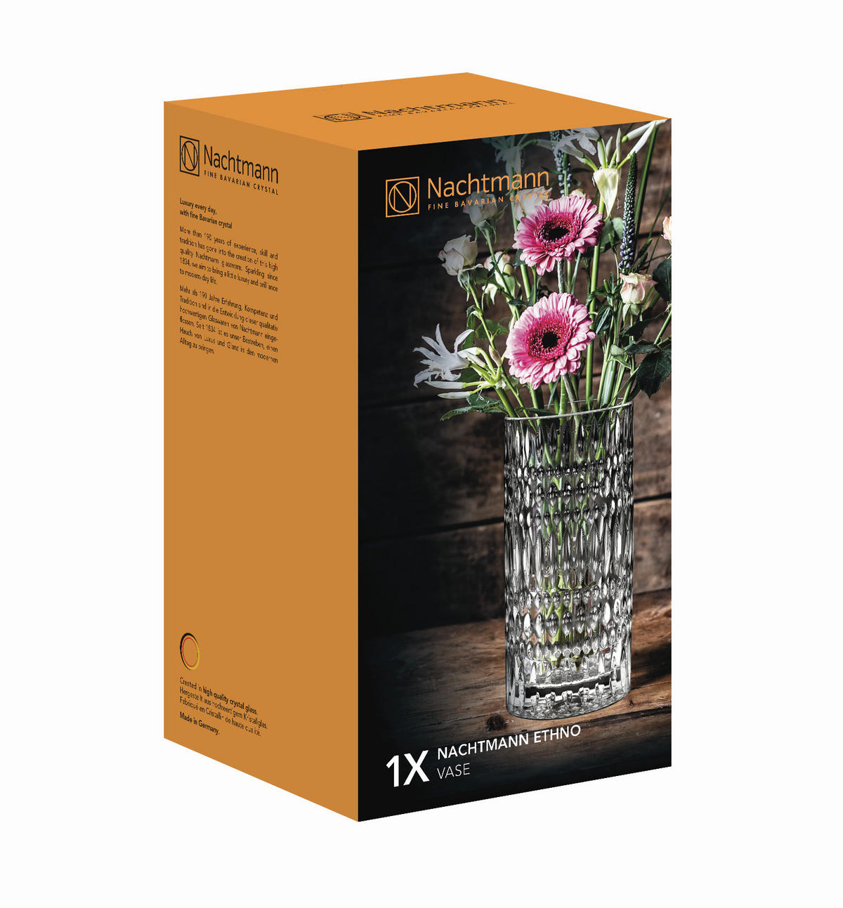 VASE  - Klar, Basics, Glas (13,9/13,9/25,5cm) - Nachtmann