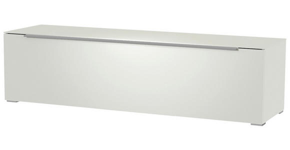 LOWBOARD Weiß, Alufarben  - Alufarben/Weiß, Design, Glas/Holzwerkstoff (160/43/45cm) - Moderano