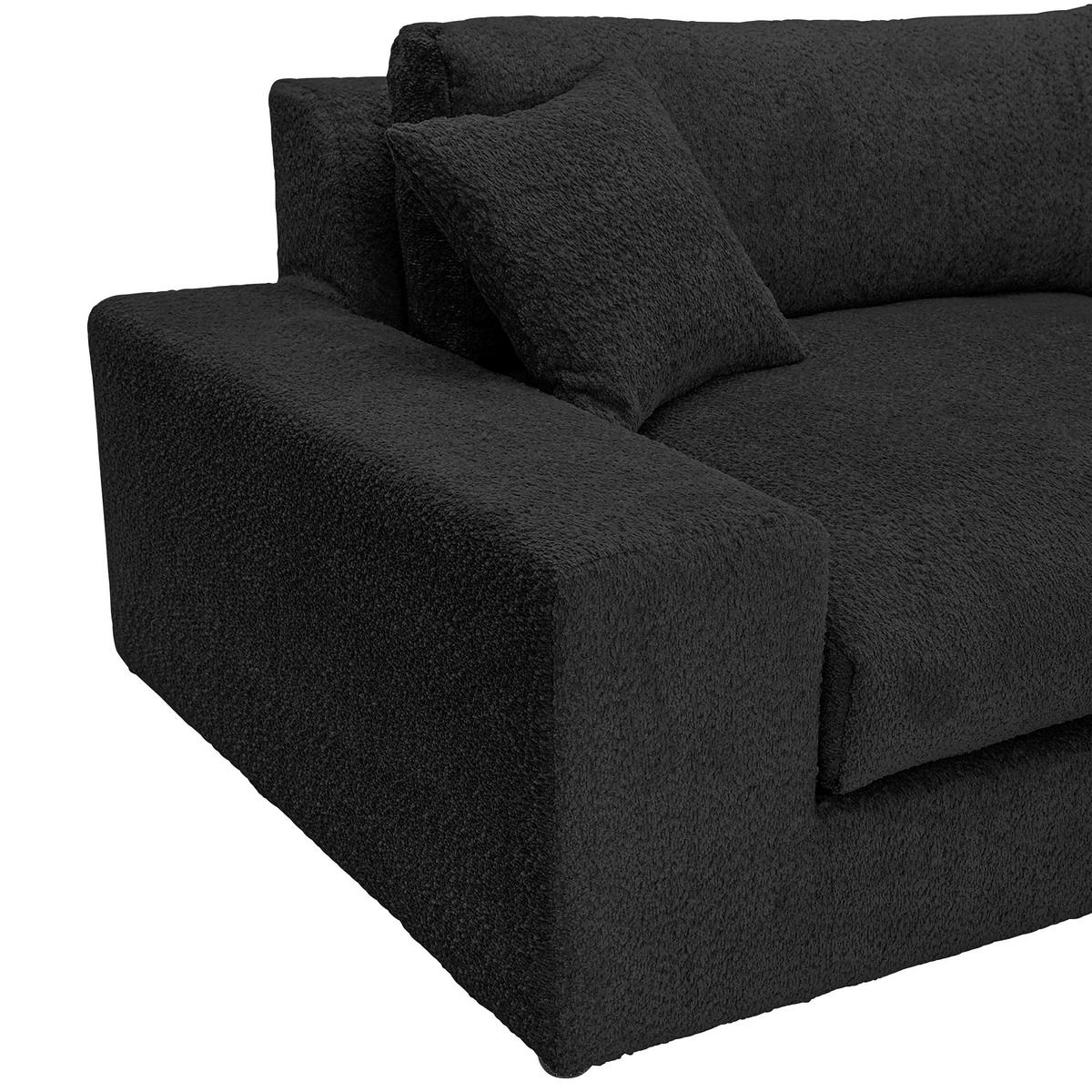 MEGASOFA Struktur, Bouclé Anthrazit  - Anthrazit/Schwarz, MODERN, Kunststoff/Textil (270/76/125cm) - Landscape