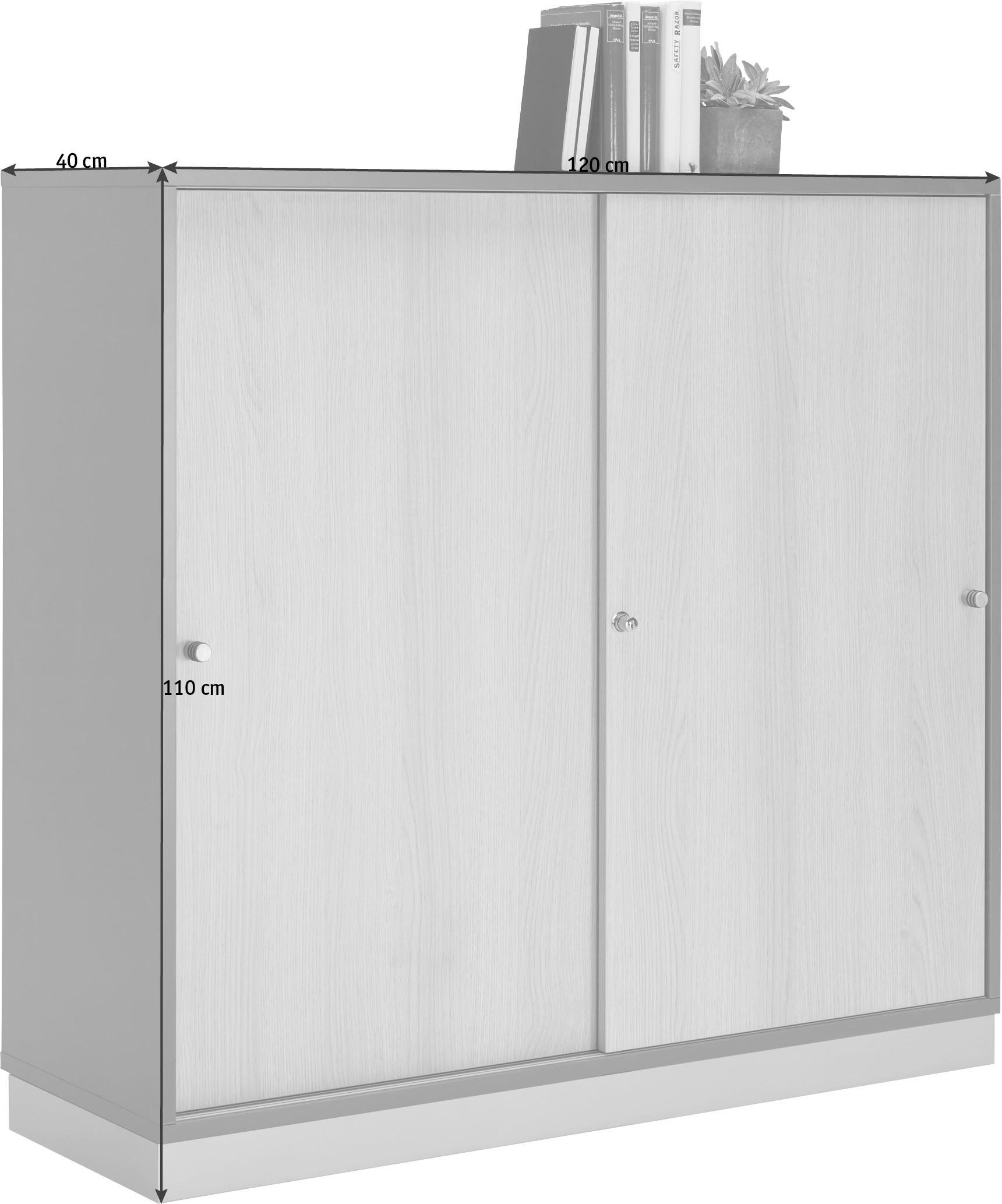 AKTENSCHRANK Graphitfarben, Eichefarben  - Eichefarben/Graphitfarben, KONVENTIONELL, Holzwerkstoff (120/110/40cm) - Venda