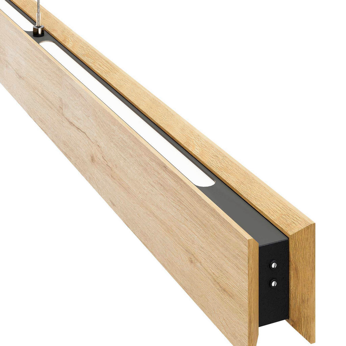 LED-HÄNGELEUCHTE Rhön 89/7/150 cm   - Eichefarben/Schwarz, Natur, Holz/Metall (89cm) - Waldwelt