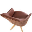 ARMLEHNSTUHL  Sitzfläche 360° drehbar, automatische Rückholfunktion Chenille, Lederlook  - Rotbraun/Eichefarben, KONVENTIONELL, Holz/Textil (60/83/65cm) - Landscape