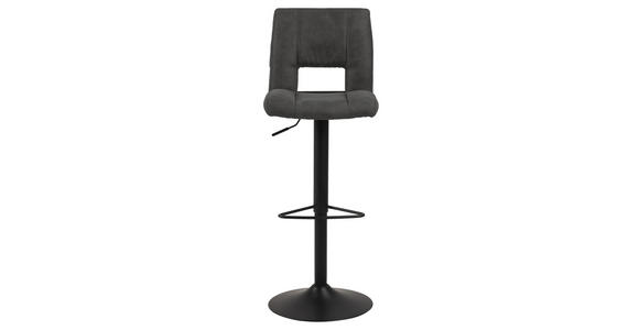 BARHOCKER Webstoff Anthrazit  - Anthrazit/Schwarz, Design, Textil/Metall (41,5/94-115/52cm) - Carryhome