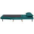 SCHLAFSOFA Samt Petrol  - Petrol/Naturfarben, Design, Holz/Textil (141/81/90cm) - Carryhome