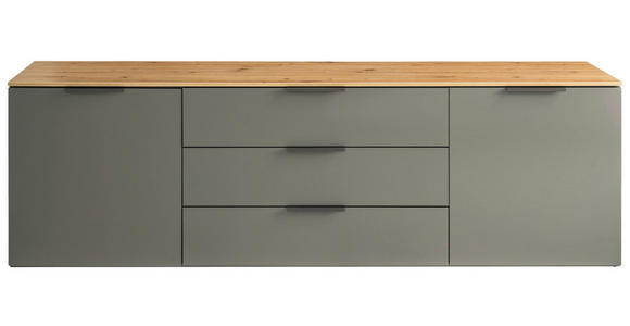 LOWBOARD Galaverna  in 200/61/44,4 cm  - Grau Hochglanz/Anthrazit, Design, Holzwerkstoff (200/61/44,4cm) - Carryhome