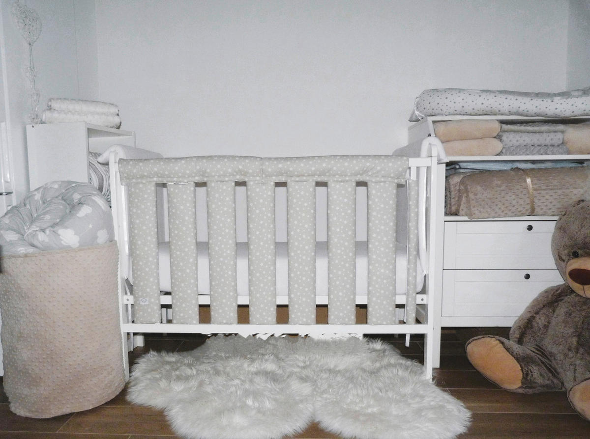 ZAŠTITNA OGRADICA ZA KREVET - bež, Osnovno, tekstil (27/56cm)