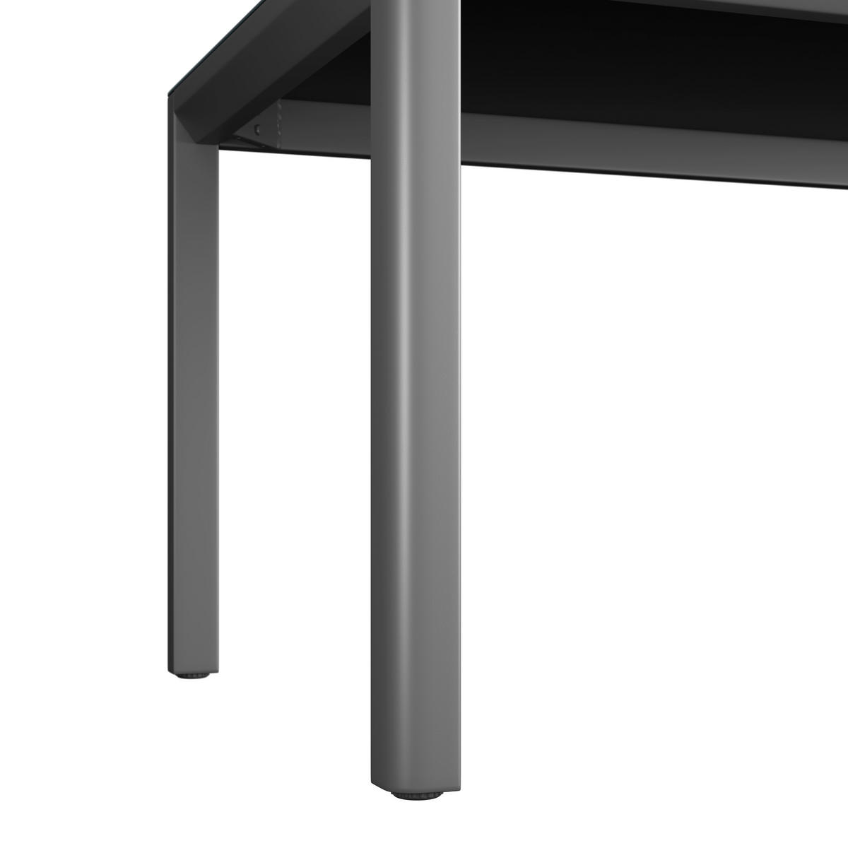 GARTENTISCH 220/74/90 cm Metall, Glas Dunkelgrau rechteckig  - Dunkelgrau, Trend, Glas/Metall (220/74/90cm) - Ambia Garden