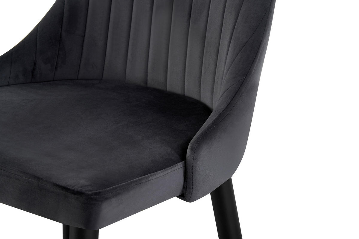 STUHL-SET 2 Stück  in Webstoff  - Anthrazit/Schwarz, MODERN, Textil/Metall (44/88/58cm) - MID.YOU