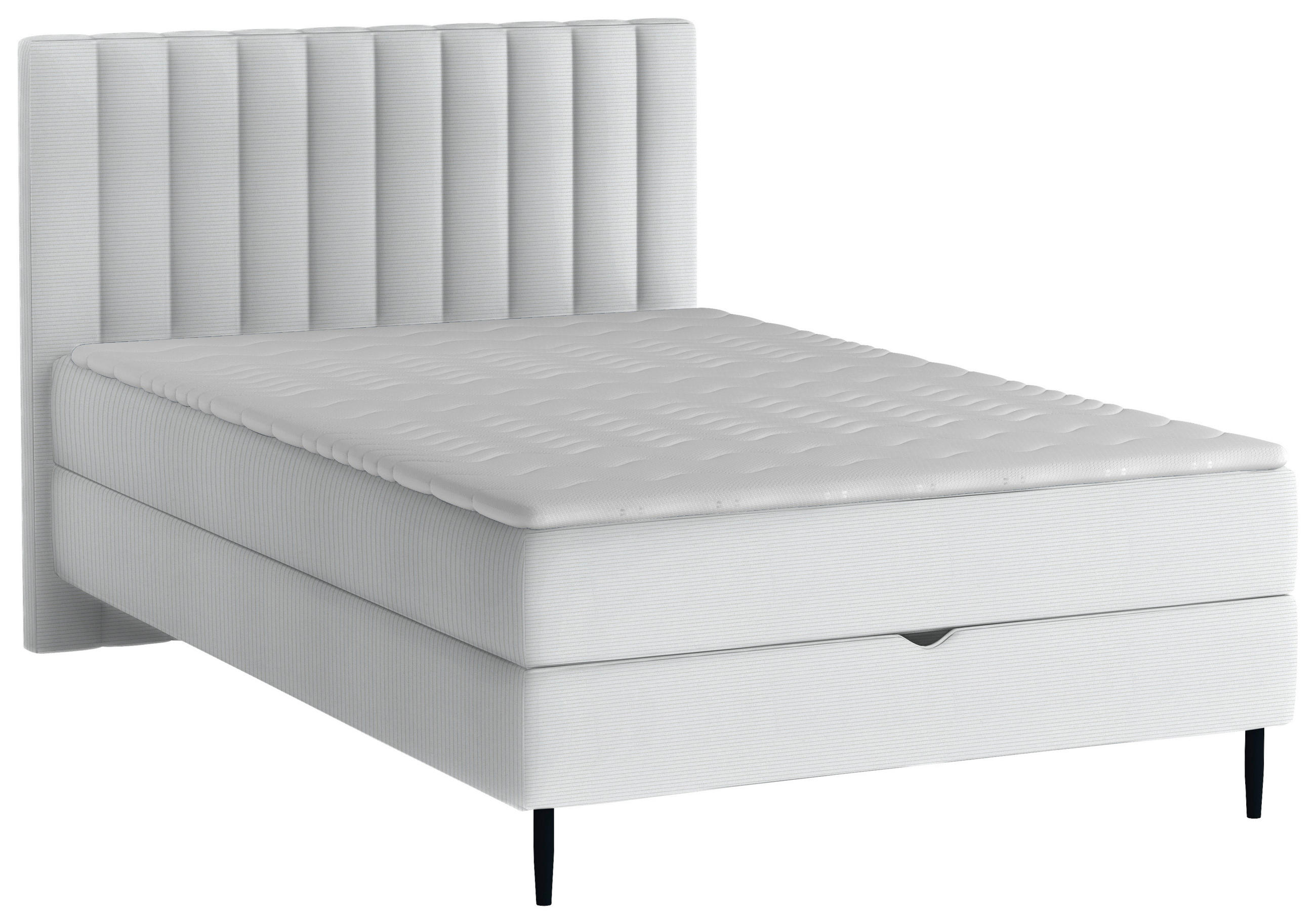 BOXBETT 120/200 cm  in Hellgrau  - Hellgrau/Schwarz, Design, Holz/Holzwerkstoff (120/200cm) - Stylife