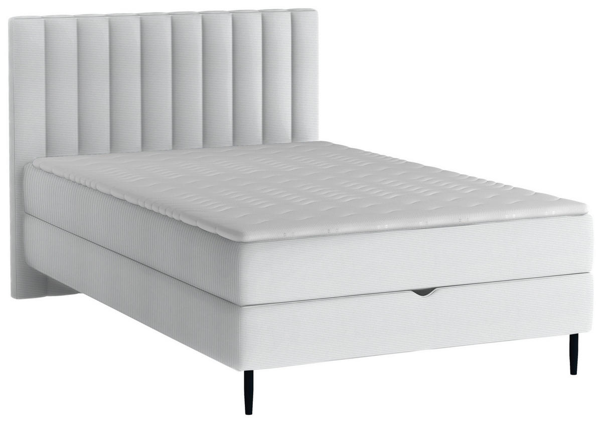BOXBETT 120/200 cm  in Hellgrau  - Hellgrau/Schwarz, Design, Holz/Holzwerkstoff (120/200cm) - Stylife