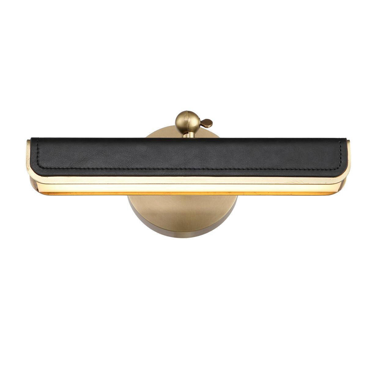 WANDLEUCHTE    - Messingfarben, KONVENTIONELL, Leder/Kunststoff (19,7/30,5/24,8cm) - Elstead Lighting