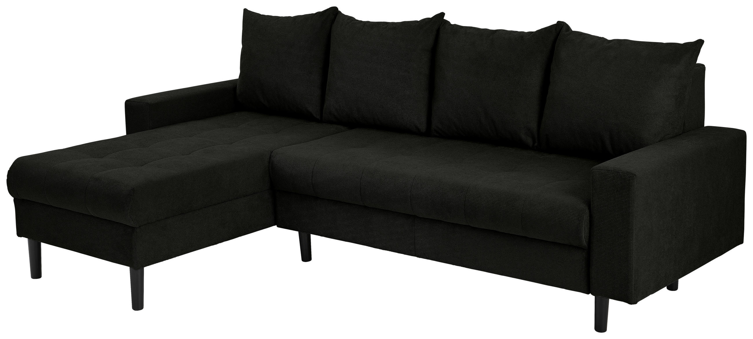 ECKSOFA in Webstoff Schwarz  - Schwarz, Konventionell, Kunststoff/Textil (157/231cm) - P & B