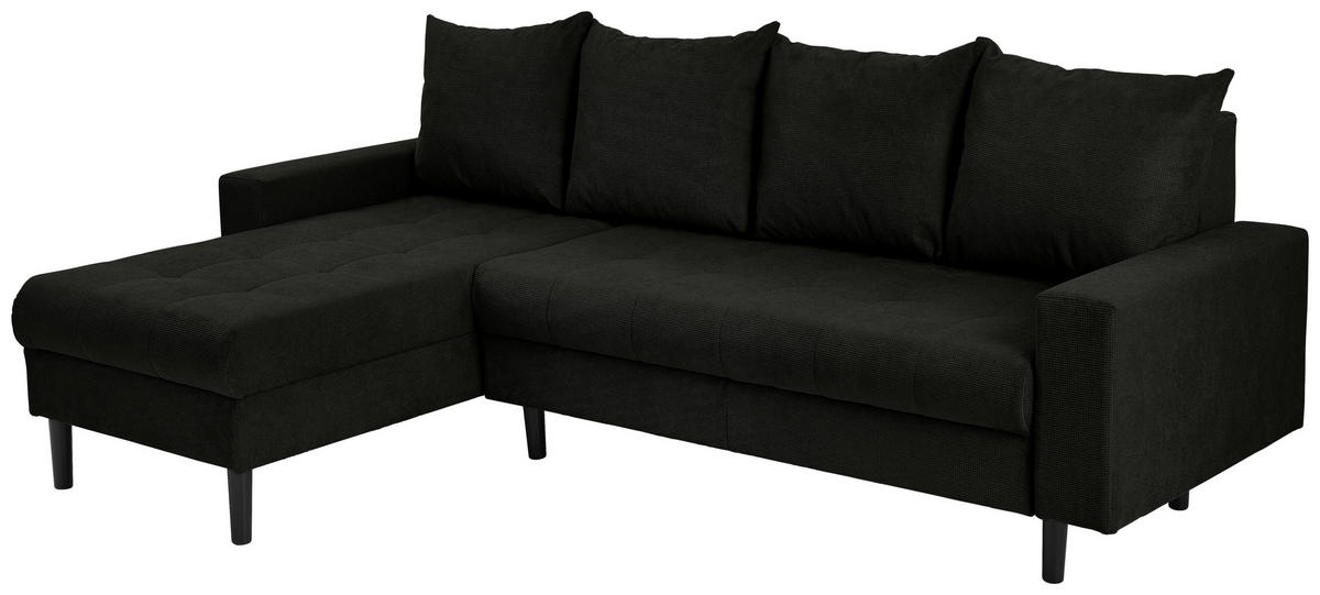 ECKSOFA in Webstoff Schwarz  - Schwarz, Konventionell, Kunststoff/Textil (157/231cm) - P & B