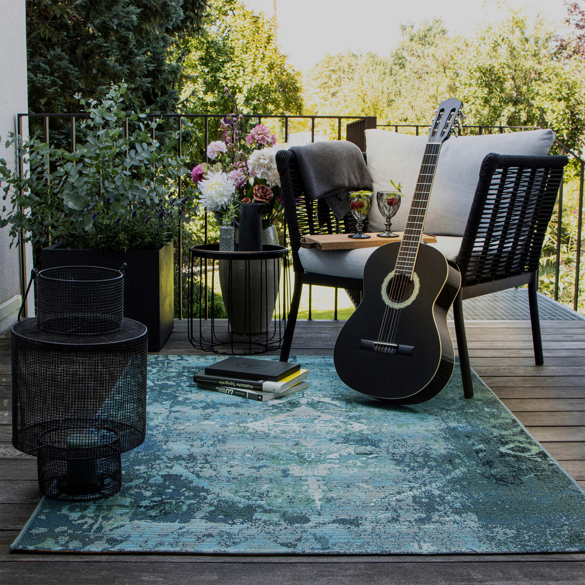 OUTDOORTEPPICH 200/290 cm My Gobelina  - Weiss/Hellblau, Design, Textil (200/290cm) - Novel