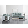 2-SITZER-SOFA in Cord, Velours Blaugrau  - Blaugrau/Schwarz, KONVENTIONELL, Textil/Metall (175/84/99cm) - Carryhome