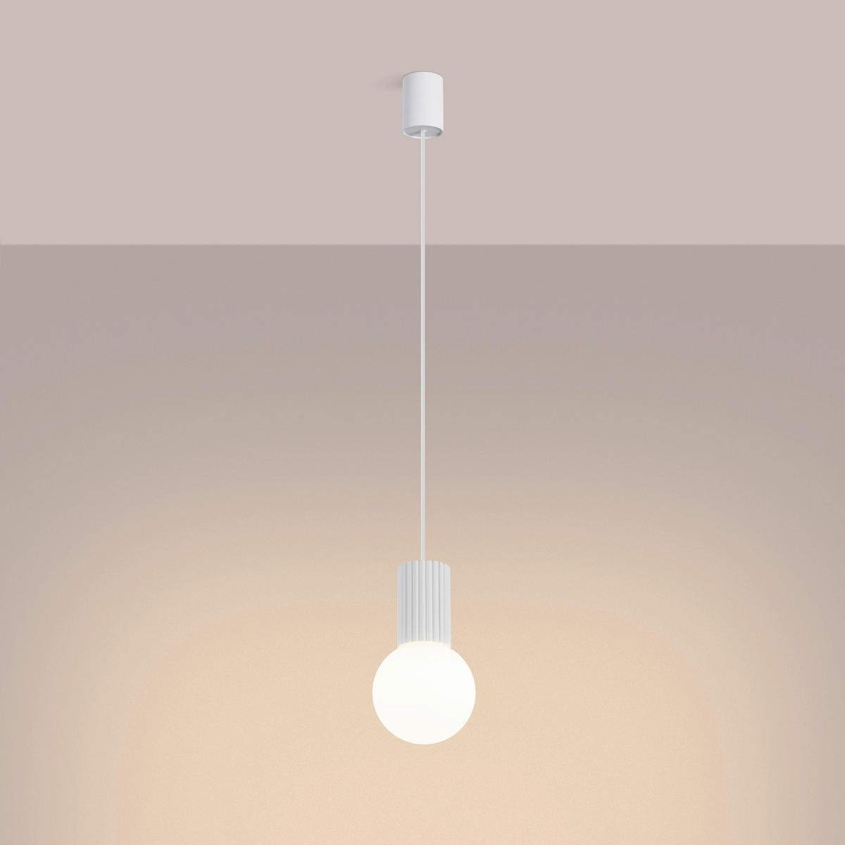 PENDELLEUCHTE HALO 21/12/120 cm  - Weiß, KONVENTIONELL, Metall (21/12/120cm)