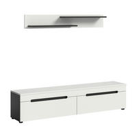 TV-SZEKRÉNY 170/38/33 cm  - fekete/fehér, Design, műanyag/faalapú anyag (170/38/33cm) - Livetastic