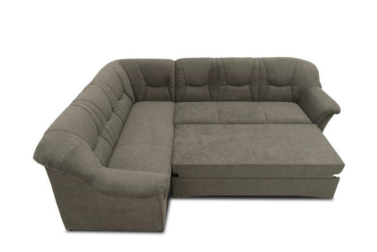 ECKSOFA Greige Mikrofaser  - Greige/Schwarz, KONVENTIONELL, Kunststoff/Textil (190/240cm) - MID.YOU