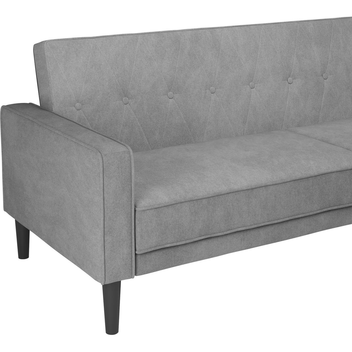 SCHLAFSOFA AARHUS in Webstoff Anthrazit Skandinavisch, Modern  - Anthrazit/Braun, Basics, Holz/Textil (213/81/86cm) - Livetastic