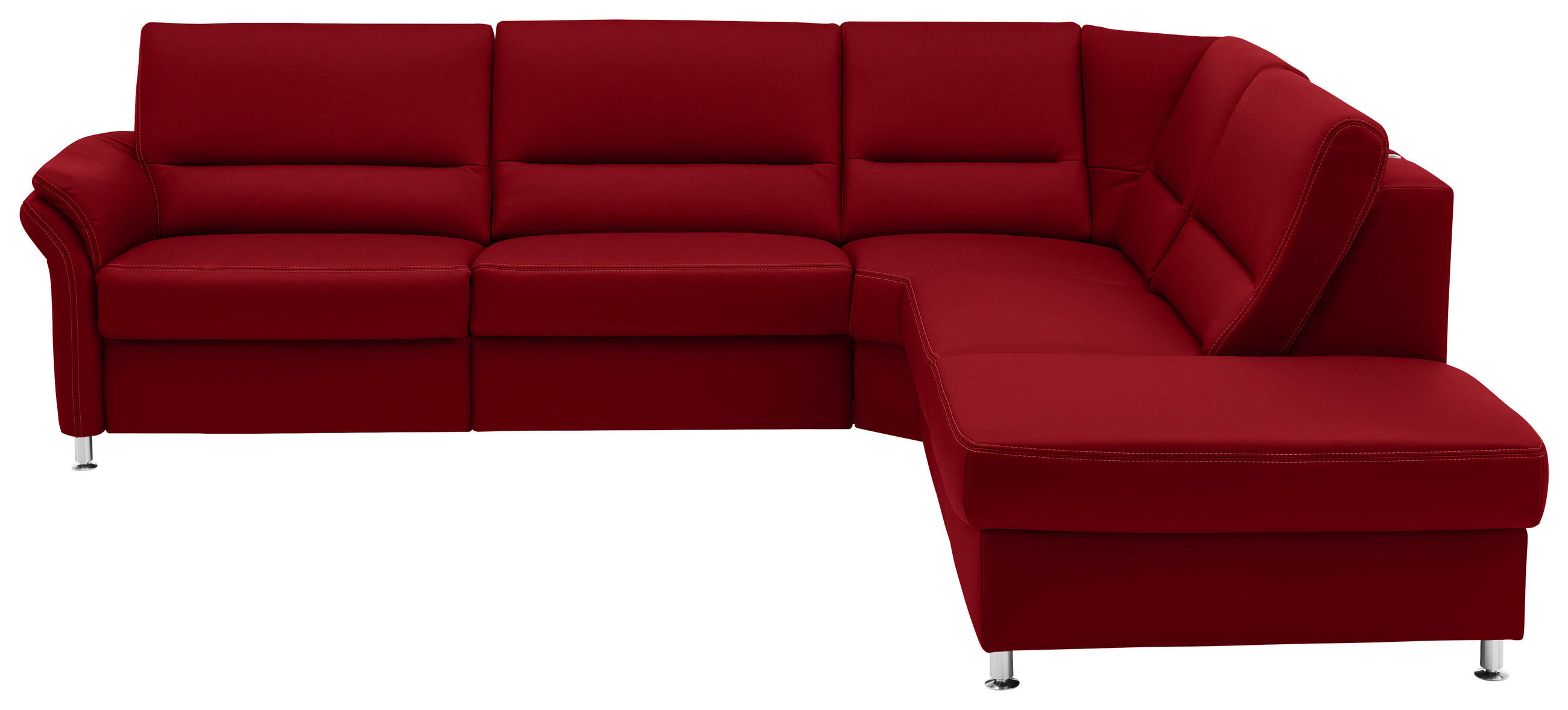 ECKSOFA in Echtleder Rot  288/249 cm  - Beige/Rot, Design, Leder/Metall (288/249cm) - Beldomo Premium